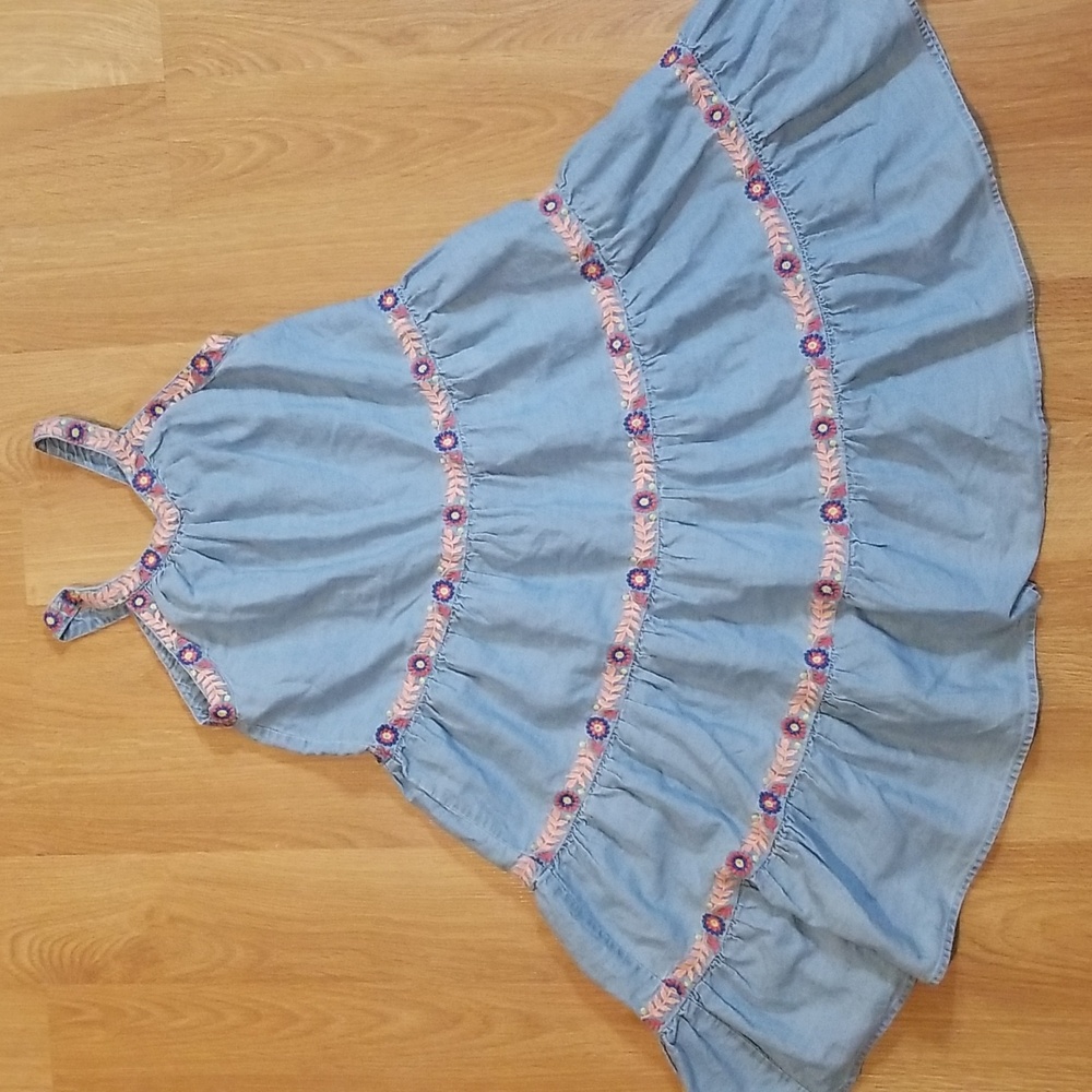 Milkshake blue dress with embroidery girls size 8 EUC - Picture 2 of 12